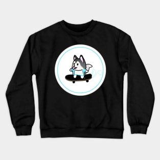 Husky Skateboard Kawaii Crewneck Sweatshirt